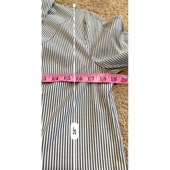 Laundry by Shelli Segal women top gray stripe long sleeve collar shirt size S - Picture 12 of 12